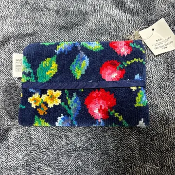 새상품 FEILER 스윙 체리 티슈 파우치 택 포함 다크 네이비