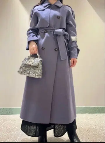 SNIDEL 우로코 캐시미어 스탠드 카라 코트