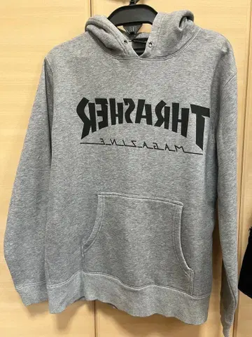THRASHER 후드 부착 후드티 그레이