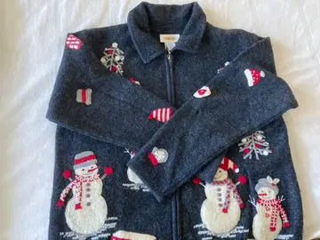 크리스마스 스웨터 Talbots 눈사람 자수 가디건 배송비 포함