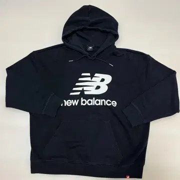 new balance 블랙 후드 부착 후드티 L