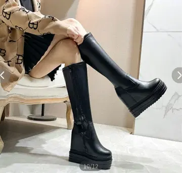 통굽 롱 부츠 웨지 인힐