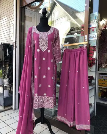 쿠르타, 팬츠, 숄 (3종 세트)