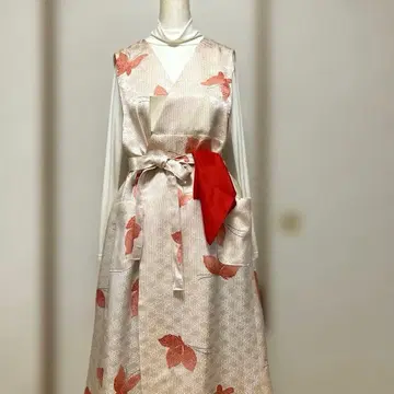 순수 실크 코몬 다도 연습복 에이프런