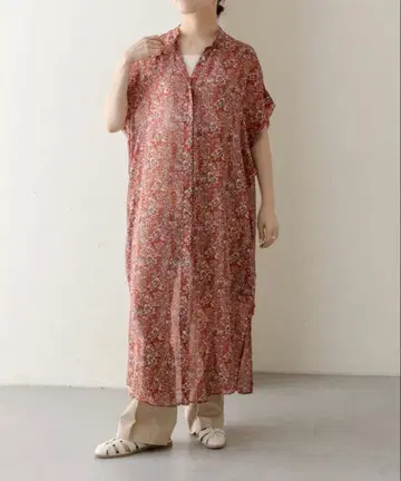 이아파피요네 페이즐리 무늬 롱 셔츠 원피스 (프리 사이즈)