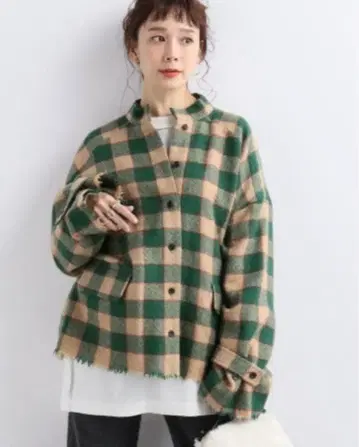 Akane Utsunomiya 체크 무늬 오버 사이즈 셔츠