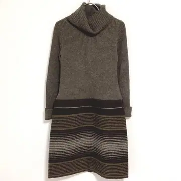 23구 정가 2만 터틀넥 니트 원피스 리브 니트 38 브라운