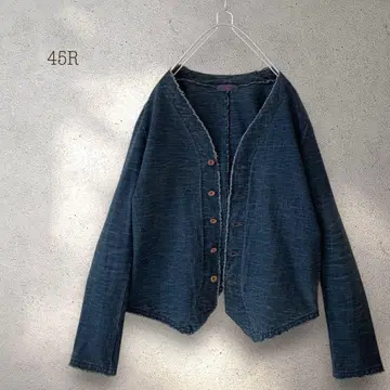 45R 포티 파이브 알 데님 가디건 V넥 인디고
