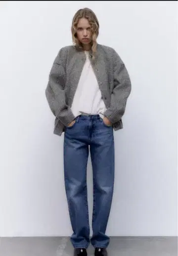 ZARA 텍스처 봄버 자켓 오버 사이즈 자라