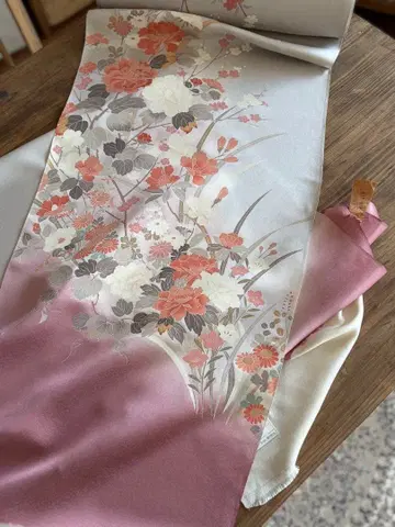 [미사용 새상품] 순수 실크 기모노 옷감 호몬기 실크 100% 옷감