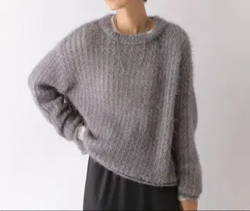 새상품 렙심 3게이지 에어리 라메 메쉬 풀오버 그레이