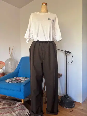 빈티지 브라운 슬랙스 탈론 지퍼