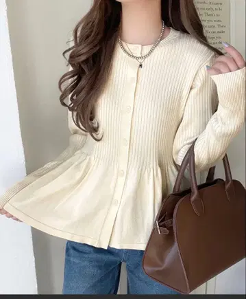 리브 프릴 페플럼 가디건 상의 (긴팔) classical elf