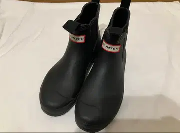 HUNTER 블랙 장화 레인부츠 사이드 고어 부츠