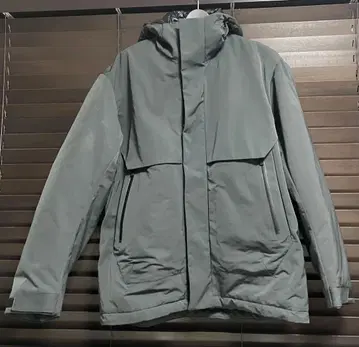 +J 하이브리드 다운 오버사이즈 후드티 다크 그린