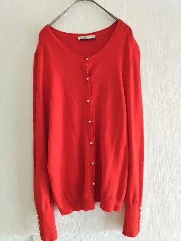 ZARA 레드 가디건 M