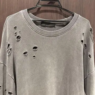 한국 인기 브랜드 MAJO 데미지 가공 그레이 트레이닝복 프리