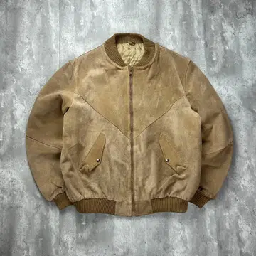 구제 의류 스웨이드 블루종 자켓 가죽 자켓 베이지 L 5922