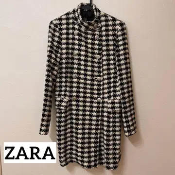 [ 인기 ] ZARA 하운드투스 체크 패턴 코트 S 사이즈