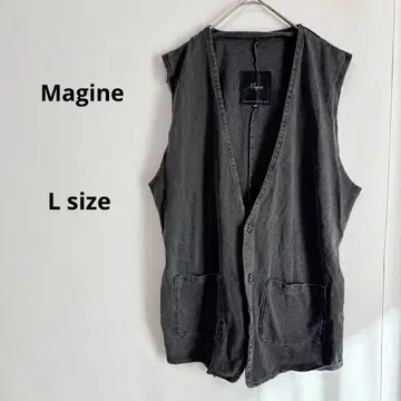 Magine 마진 남성용 베스트 L 블랙 베스트 일본제 면 100%