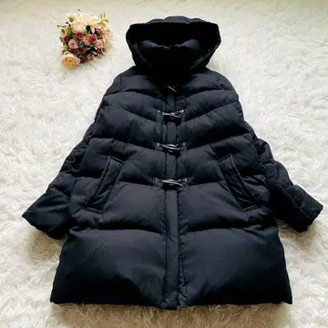 새상품급 23구 빅 사이즈 고급 다운 코트 롱 40 더플 코트 블랙