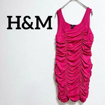 H&M 에이치앤엠 핑크 타이트 드레스 슬리브리스 L 파티