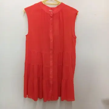 Zampa 코랄 오렌지 슬리브리스 튜닉