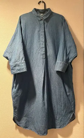 무인양품 데님 튜닉 원피스 7분 소매