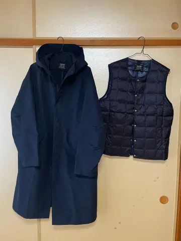 TAION 네이비 마운틴 파카 & 다운 베스트 세트