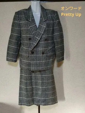 새상품급 온워드 Pretty Up 체크 무늬 더블 스커트 셋업