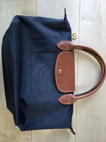 네이비 보스턴 백 브라운 가죽