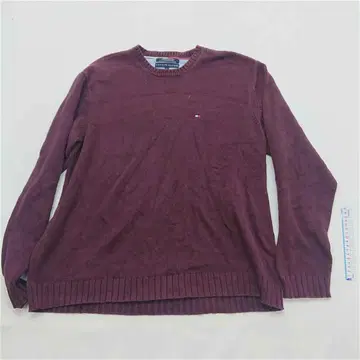 타미힐피거 코튼 크루넥 스웨터 XL 보르도 계열 남성용