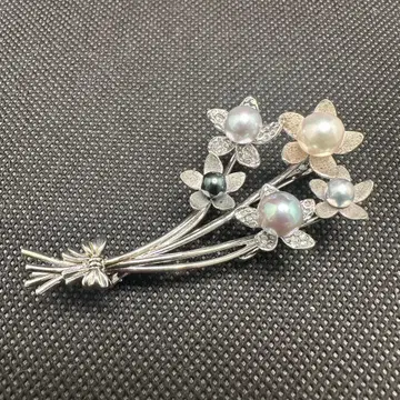 펄 진주 브로치 플라워 디자인 SV925