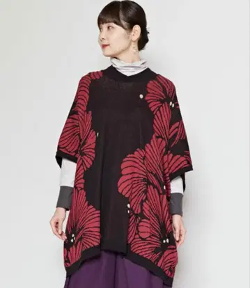 카야 은행잎 따기 패턴 니트 상의