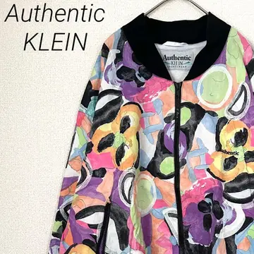 Authentic KLEIN MA-1 포켓 부착 컬러풀 올 패턴 빅