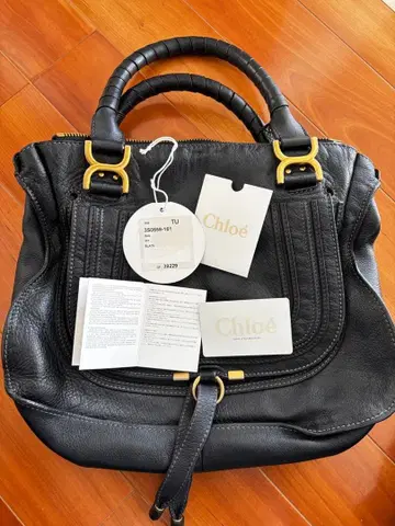 끌로에 블랙 마르시 레더 숄더백