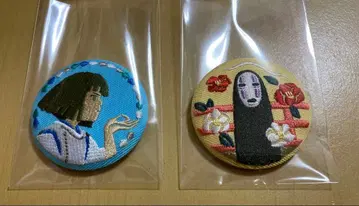 지브리 자수 캔뱃지 센과 치히로의 행방불명 하쿠 가오나시