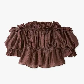 스나이델 JQ 볼륨 개더 오프숄더 블라우스 SWFB244064