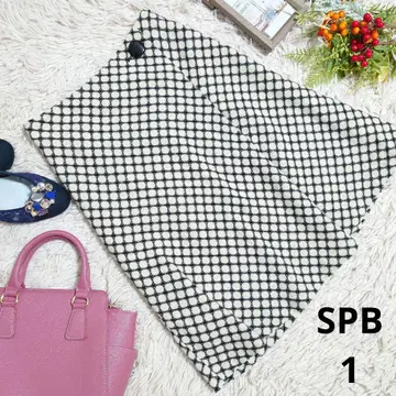 SPB 플레어 스커트 ( S 상당 ) 화이트/블랙/바이컬러/도트