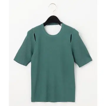 하이 게이지 리브 니트탑