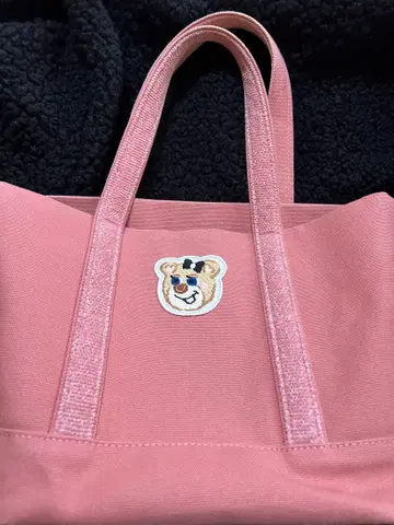 페이러 올드 테디걸 와펜 토트백 핑크 (소)