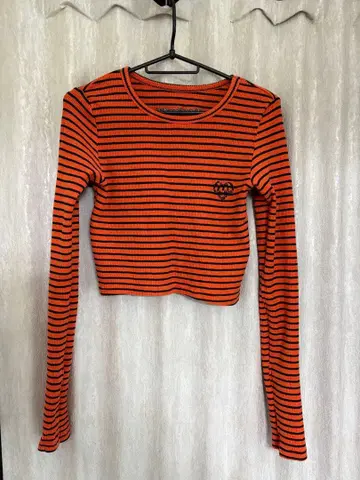 HTH 보더 롱T셔츠 크롭 기장