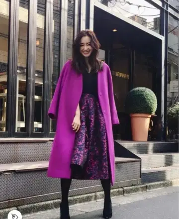 FRAY I.D 프레이 아이디 노카라 울 코트 마젠타 퍼플