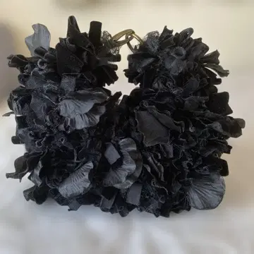 블랙 플라워 장식 파티 백