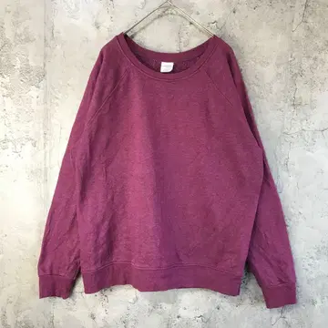 B693 구제 의류 트레이닝복 맨투맨 래글런 마젠타 무지 90s Y2K