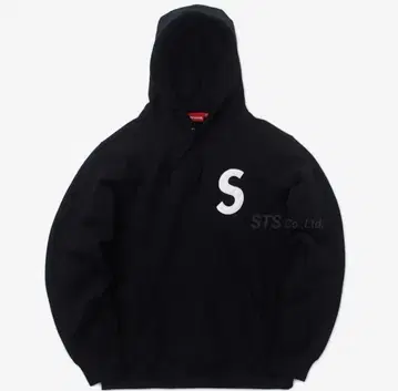 블랙 S 로고 후드티