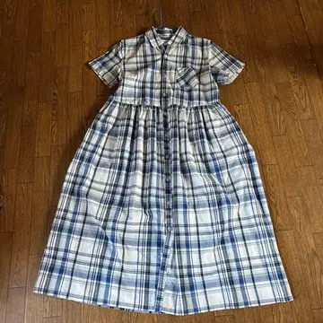 FIELDMAN 체크 무늬 셔츠 원피스 L 사이즈