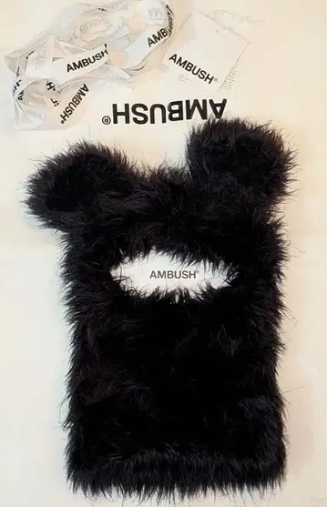 AMBUSH 베어 블랙 발라클라바 비니 퍼