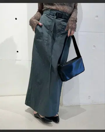 그레이쉬 블루 벨트 롱 스커트