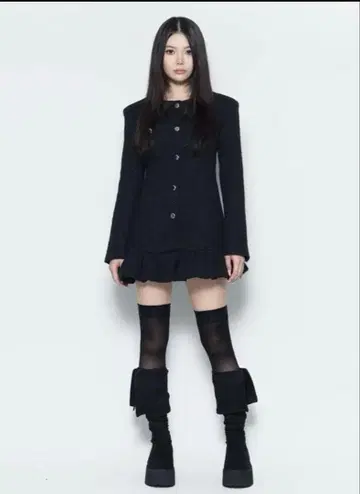 S tweed balloon dress mini theredthread